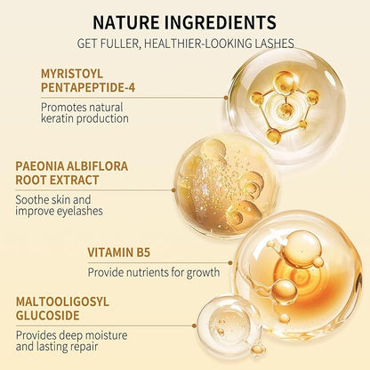 Eyelash Growth Serum for Thicker, Longer, Natural Lashes without Prostaglandin – Grow Luscious, Natural Lashes with Advanced Enhancer | Vegan & Cruelty-Free Treatment