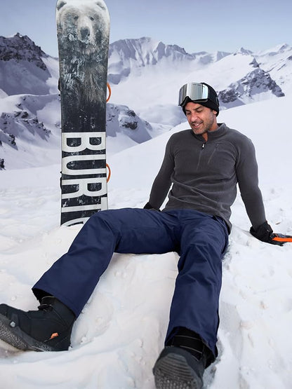 FREE SOLDIER Men's Waterproof Snow Insulated Pants Winter Skiing Snowboarding Pants with Zipper Pockets