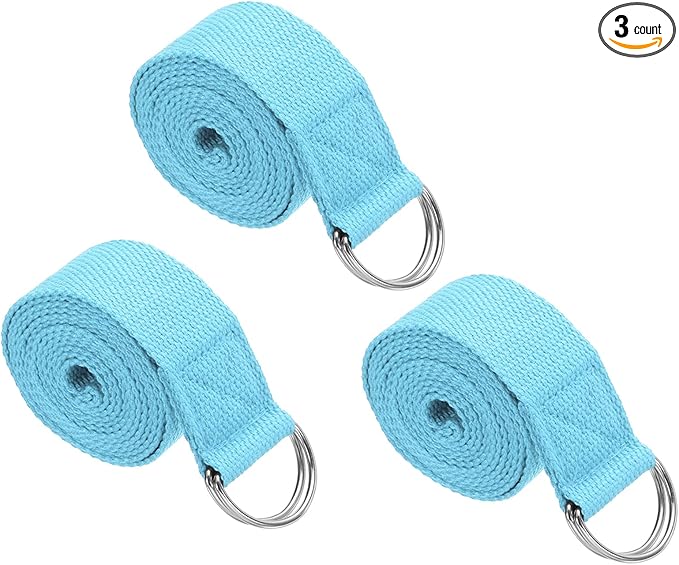 PATIKIL Yoga Strap for Stretching Cotton Yoga Belt with Adjustable Metal D-Ring Buckle Stretch Band for Fitness Pilates