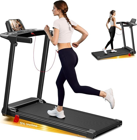Portable Treadmill with Incline, 3.0HP Walking Pad with Handle Bar, 3-in-1 Foldable Treadmill for Home Office Small Space with Quiet Brushless, 300 LBS Capacity