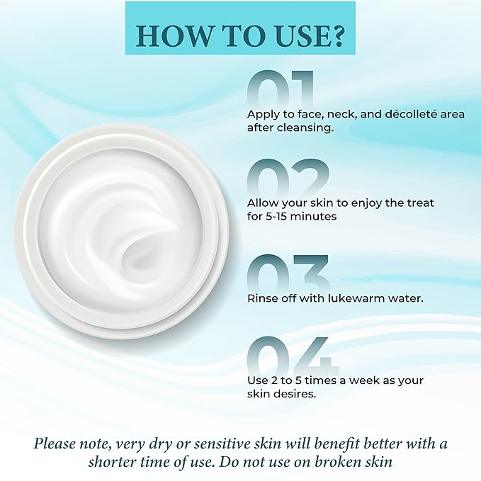 Florencia Aloe & Azulene Hydrating Gel Mask - Oil-Free Hydration for Dry, Dehydrated Skin - Soothing Recovery Mask with Hyaluronic Acid, Green Tea, Aloe & Azulene, 2 oz