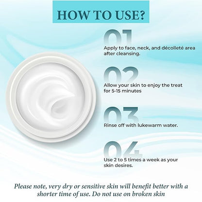 Florencia Aloe & Azulene Hydrating Gel Mask - Oil-Free Hydration for Dry, Dehydrated Skin - Soothing Recovery Mask with Hyaluronic Acid, Green Tea, Aloe & Azulene, 2 oz