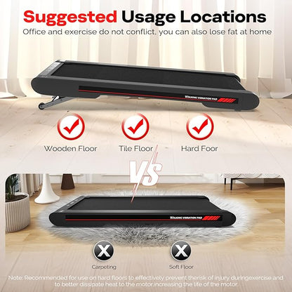 Sperax Walking Vibration Pad with APP, 3 in 1 Under Desk Treadmill, 2.5HP Low Noise Walking Treadmill Pad with Remote Control,Portable Treadmills for Home Office