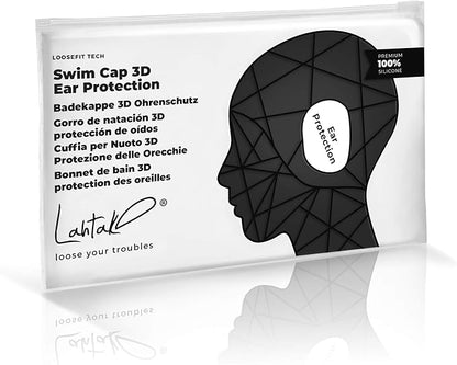 3D Swim Caps - Ear Protection Swimming Cap for Women & Men - Silicone, Waterproof - Fits Long & Short Hair - Adult & Youth