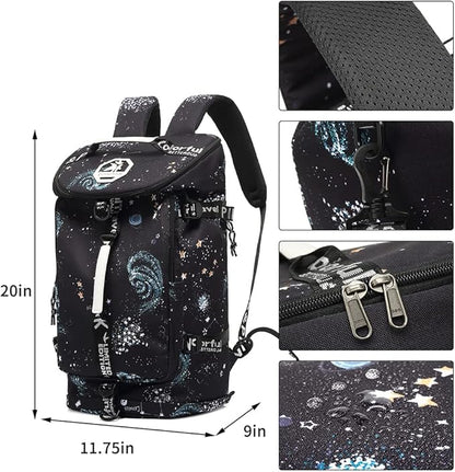 Kalesi Cool Gym Duffle Bag Backpack 4-Way Waterproof with Shoes Compartment for travel Sport Hiking laptop Lightweight