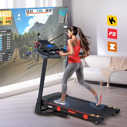 Treadmills for Home, 15% Auto Incline, 0.5-10 MPH, 18" Belt, 3 HP, 350lb Capacity, Foldable, Bluetooth App