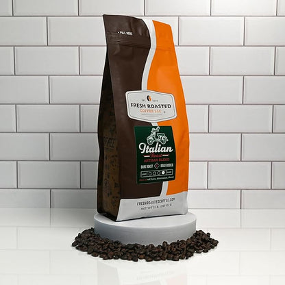 Fresh Roasted Coffee, Italian Roast, 2 lb (32 oz), Dark, Kosher, Whole Bean