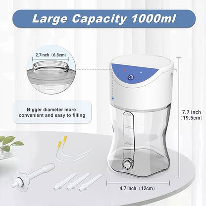 Electric Enema Bottle Set, TopQuaFocus Colon Cleanse Enema Kit for Women and Men, Feminine Care Douches with 3.96ft Silicone Hose, Automatic Organic Home Coffee Colonic Cleansing Enemas-BPA Free