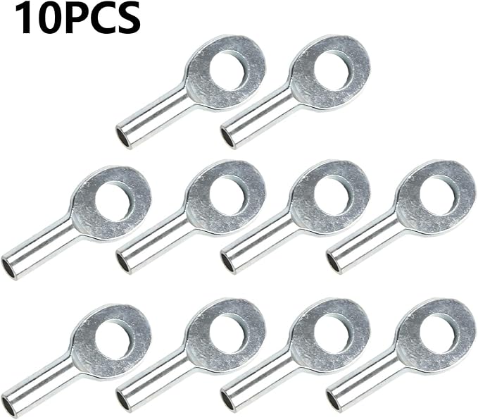 10 Pcs Gym Pulley Machine Cable Eyelet Terminal Interface Port, Gym Machine Accessories For 5Mm/6mm Cable Ball Stopper Interface Port Components For Various Equipment Cables(6mm)