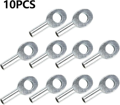 10 Pcs Gym Pulley Machine Cable Eyelet Terminal Interface Port, Gym Machine Accessories For 5Mm/6mm Cable Ball Stopper Interface Port Components For Various Equipment Cables(6mm)