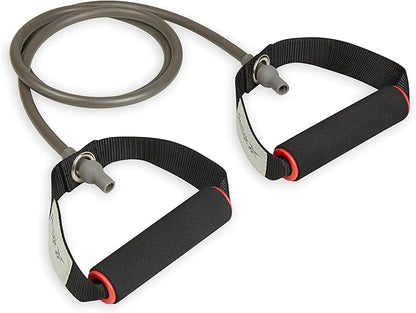 Reebok Resistance Tube Full Body Workout, Warm-Up & Strength Training Resistance Bands with Handles, Non-Slip Stretch Bands for Exercise, Fitness Bands for Men & Women