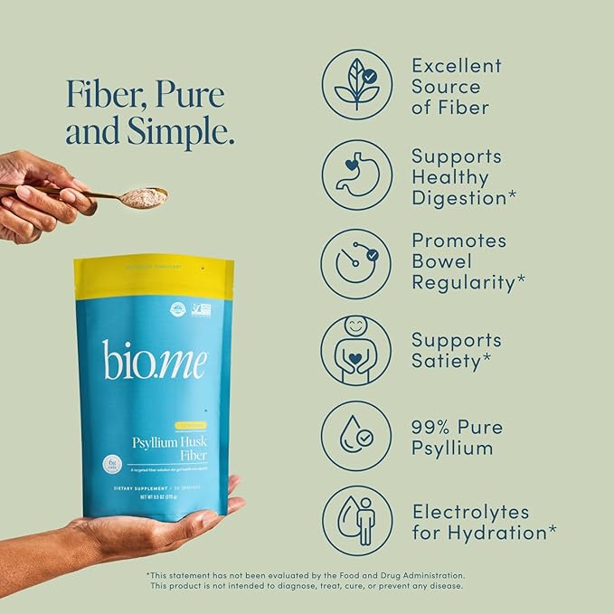 Fiber Rescue (6g Per Serving) - Psyllium Husk Powder for Digestive Health & Bloating Relief, Sugar Free Lemonade Prebiotic Soluble Fiber Powder, Non-GMO Fiber Supplement, Gluten Free - 30 Servings