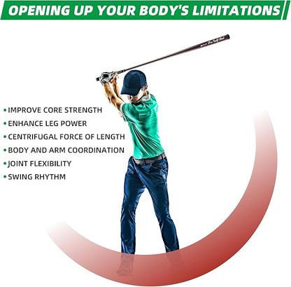 Golf Swing Trainer Pro Golf Bat Carbon Fiber Golf Swing Training Aid,Increase Club Head Speed,Golf Warm-Up Stick,Strength and Tempo Training Golf Accessories for Men Women