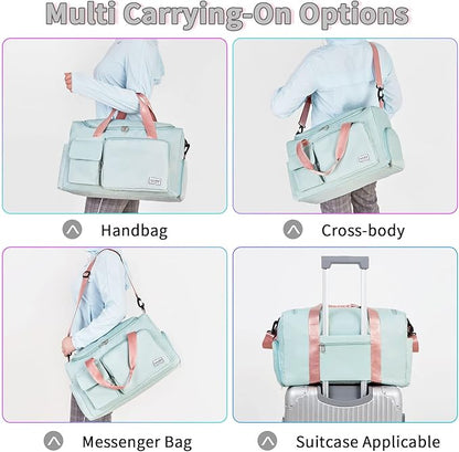 FIORETTO Women's Gym Duffle Bag with Shoes Compartment, 37L Capacity, Ideal for Travel, Gym, Sports, Duffel, Weekender