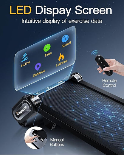 Walking Pad Treadmill with Auto Incline, 6 in 1 Under Desk Treadmill, 6-Level Incline Treadmills, 2.5HP Portable Treadmills for Home with 330LBS Capacity, LED Display, Remote Control