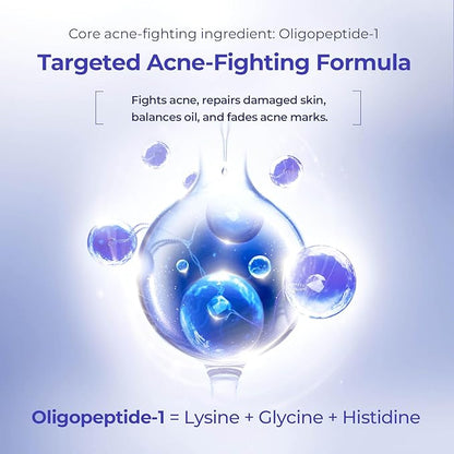 2-Step Oligopeptide Oil-Control Ampoule Mask (1.5ml+33mlx5 PCS) - Soothing & Repairing Mask for Acne-Prone Skin, Paraben-Free, Alcohol Free