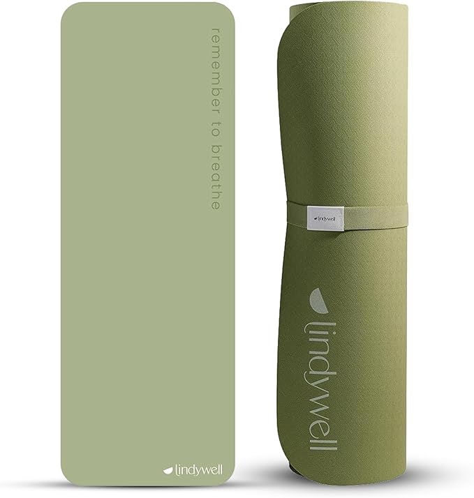 Lindywell Pilates Yoga Workout Mat Non Slip 6mm, 8mm, 10mm Thick - 6ft x 26in