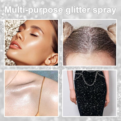 Hair and Body Glitter, 1PC Peal White Hair Glitter Extra Fine Face Shimmer Powder for Clothes, Festival Loose Sparkle Powder for Rave Clothes Nail Art Easter Halloween Crafts (Peal White)