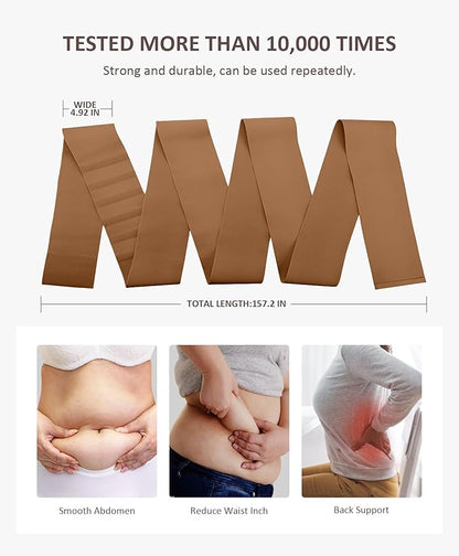 FeelinGirl Waist Trainer for Women Trimmer Belt Waist Cincher Tummy Wrap Plus Size Snatch Me Up Bandage Body Shaper