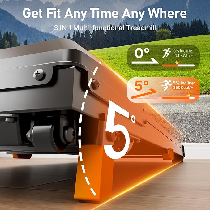 Walking Pad with Incline, BestGod Treadmills for Home 330lbs Capacity Walking Pad Treadmill Portable Under Desk Treadmill, 2.5HP Compact Treadmills Walk Pad with Remote Control