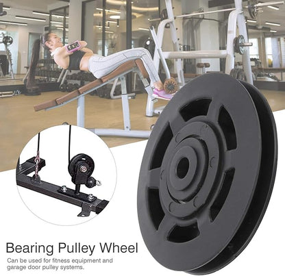 10 Pcs 95mm Universal Nylon Bearing Pulley Wheel Replacement Black for Gym Fitness Equipment Combination Fitness Products