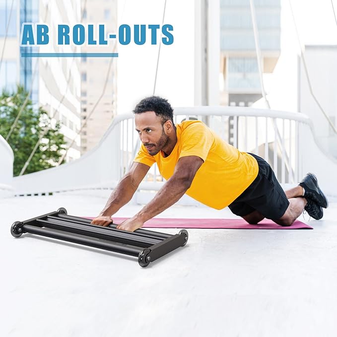 Glute Ham Glider, Multi-Functional Hamstring Roller with Smooth Wheels, V-Bar for Hamstring Curls, Ab Glider Workout & Core Strength Training