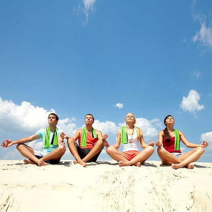 Biange Cooling Towel (Pack of 20, 40"x12") with Pouches for Sports, Workout, Fitness, Gym, Yoga, Golf, Pilates, Travel, Camping & More