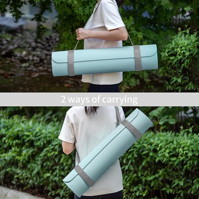 Trilancer Adjustable Yoga Mat Strap With Hook and Loop Closure, Yoga Mat Holder Carrier,and Organizing-Mat Not Included