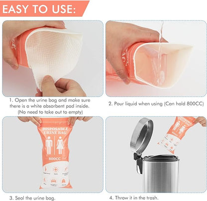 DIBBATU Disposable Urinal Bag 24 PCS 800ML Emergency