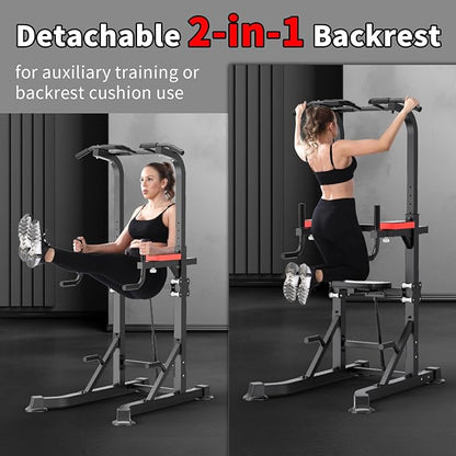 K KiNGKANG Power Tower Dip Station, Multi-Function Assistive Trainer Pull Up for Home Gym Muscle Building and Beginner Exercises,Load 450LBS