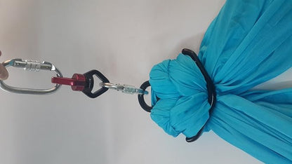 DASKING Aerial Silks Starter Kit - Durable 11Yards of Aerial Yoga Hammock with Hardware, Aerial Swing for Acrobatic Flying Yoga & All Levels (Aerial Rigging Point Up to 14ft)