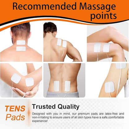 10PCS TENS Unit Replacement Pads 2x4, Reusable Electrodes for Muscle Stimulator Machine, Compatible with AUVON TENS, TENS 7000, Etekcity Tens Unit