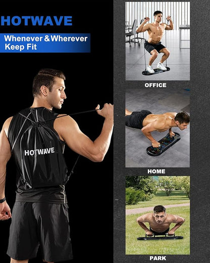 HOTWAVE Push Up Board Fitness, Portable Foldable 20 in 1 Push Up Bar at Home Gym, Pushup Handles for Floor. Professional Strength Training Equipment For Man and Women,Patent Pending