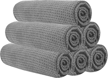 Microfiber Gym Towels for Working Out, Quickly Dry Yoga Towels for Men & Women Tennis, 16 Inch x 27 Inch, 6 Pack, Grey