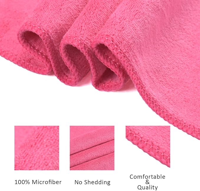 JML Microfiber Towels, Bath Towel Sets (6 Pack, 27" x 55") - Extra Absorbent, Fast Drying, Multipurpose for Bath, Swimming, Fitness, Sports, Yoga, Dark Blue/Green/Pink
