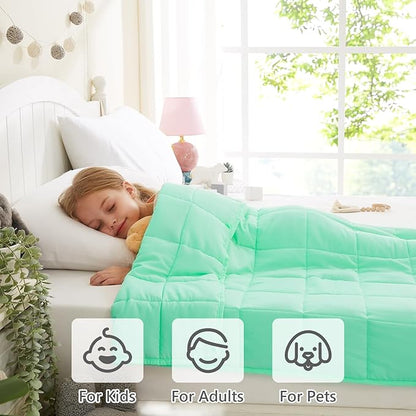 L'AGRATY Weighted Blanket - 36"x48" 3lbs Weighted Blanket Microfiber Material with Glass Beads Small Blanket for All-Season Summer Fall Winter Soft Thick Blanket