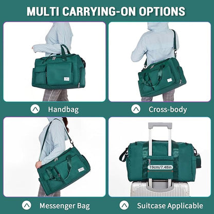 FIORETTO Women's Gym Duffle Bag with Shoes Compartment, 37L Capacity, Ideal for Travel, Gym, Sports, Duffel, Weekender