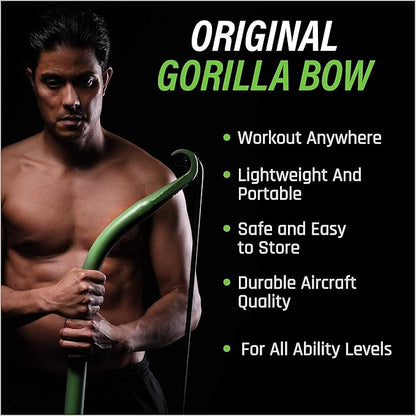 Gorilla Bow Original Portable Home Gym Resistance Bands and Bar System for Travel, Fitness, Weightlifting and Exercise Kit, Full Body Workout Equipment Set