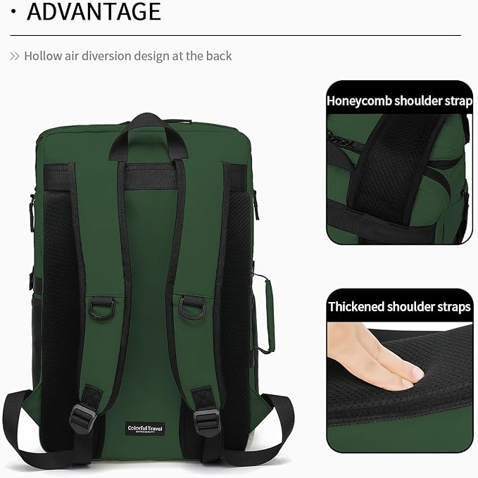 Kalesi Gym Duffle Tennis Bag Backpack 4-Way Waterproof with Shoes Compartment for travel Sport Hiking laptop (Forest green)