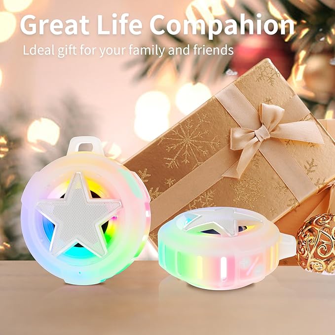 EBODA Bluetooth Shower Speaker, IP67 Waterproof Portable Speakers, Floating, TF Card, Small Outdoor Speaker with LED Light, True Wireless Stereo for Bike, Beach, Paddle Board, Kayak, Pool, Gifts