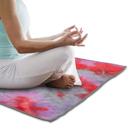 Yoga Towels , Non Slip Hot Yoga Towel Skidless Waffle Texture, 100% Absorbent Odorless Microfiber Yoga Blanket, Standard Sized 24 inchx72 inch Mat Towel (Pink & Red)1