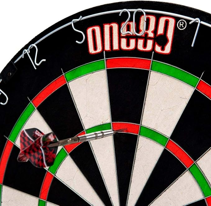 Gladiator Dartboard with Top-Grade African Sisal and Sword Edge Staple Free Wire Spider for Maximum Scoring Potential and Less Bounce Outs