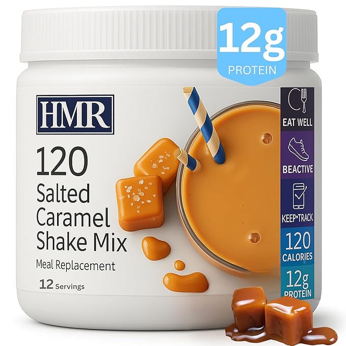 HMR 120 Shake Meal Replacement Powder | Salted Caramel Shake Mix to Support Healthy Weight Loss | 12g of Protein | Nutritional Drink | Low Calorie Food | 12 Servings