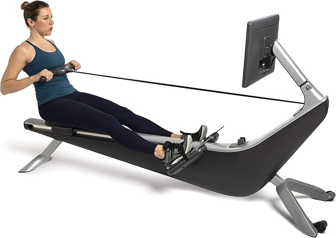 Hydrow Pro Rowing Machine with Immersive 22" HD Rotating Screen - Stows Upright | Live and On-Demand at-Home Workouts, Membership Required
