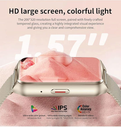 1.57" Light Weight Sleek Fitness Tracker Call/Answer Smart Watch 24H Heart Rate Sleep Blood Oxygen Monitor,IP68 Waterproof Smartwatch Step Calorie Counter Pedometer Health Activity Trackers