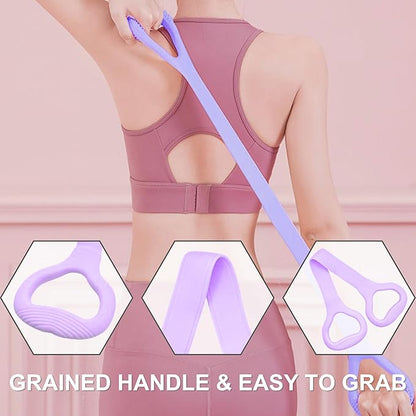 LEZER Figure 8 Resistance Band, Fitness Elastic Rope, Execrise Workout for Arm, Back, Chest and Shoulder, Yoga, Pilates, Stretching, Physical Therapy Equipment