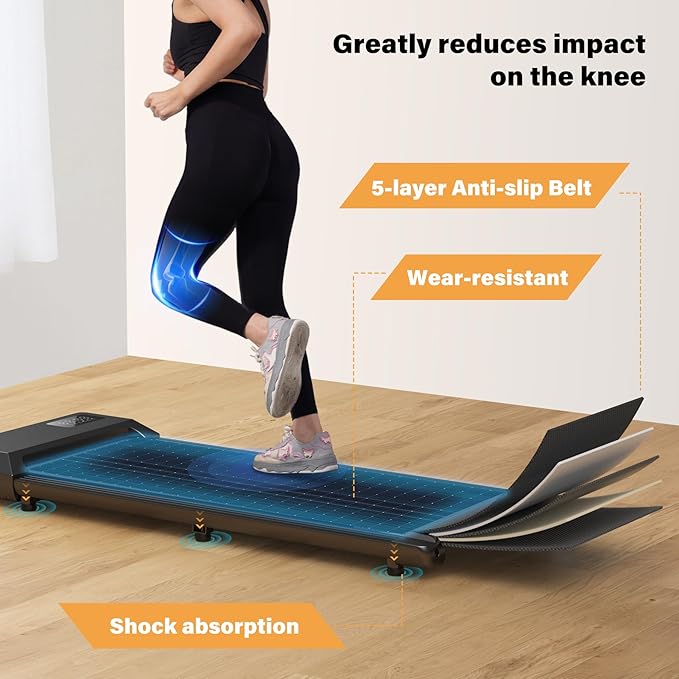 SupeRun Walking Pad, Under Desk Treadmill, 3 in 1 Portable Treadmill with Remote Control LED Display, 2.5 HP Quiet Walking Jogging Machine for Office Home Use, 300 Lbs Capacity