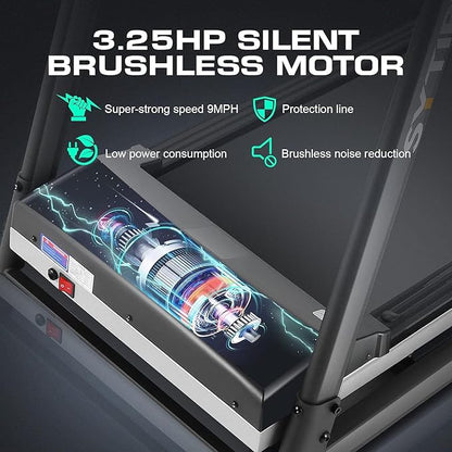 SYTIRY Treadmill with Touch Screen,3.25HP Treadmills for Home with TV and WiFi,Smart Foldable Treadmill with Music,3D Virtual Sports Scene,Popular APP for Social Networking,Walking/Running Machine