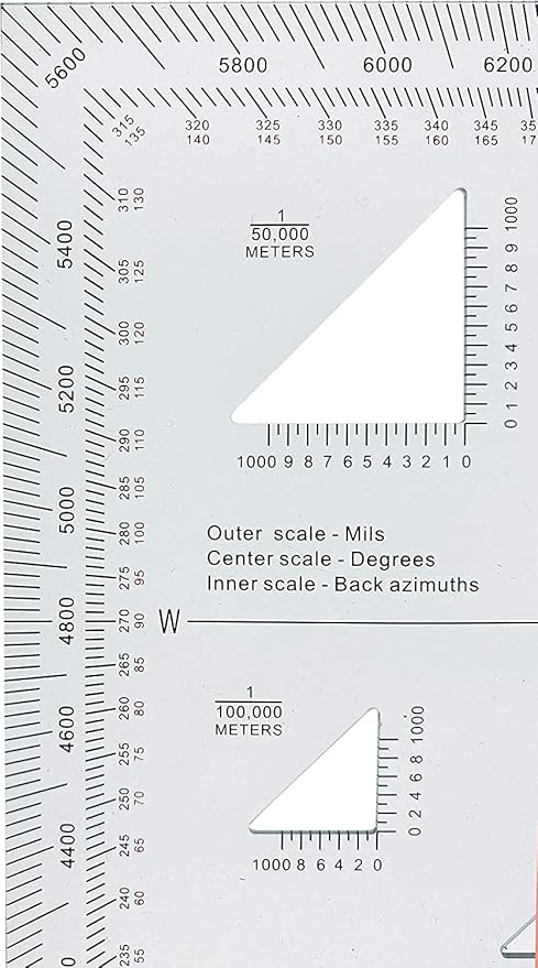 1.2mm Transparent Plastic Military UTM/MGRS Coordinate Scale Map