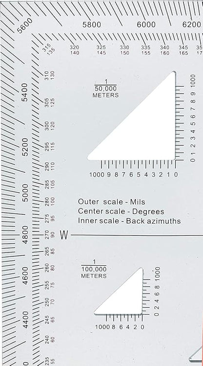 1.2mm Transparent Plastic Military UTM/MGRS Coordinate Scale Map